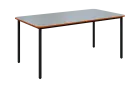 JSBR 170N Jídelní stůl 1700 x 900 mm, deska šedá s hranou pomeranč / podnož černá